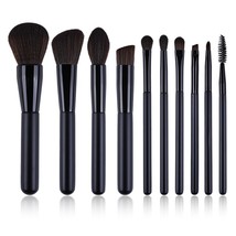 ZOREYA 10pcs Black Professional Makeup Beushes Set Powder Foundation Blending Ey - £40.47 GBP