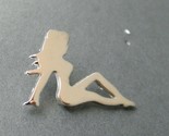 MUDFLAP GIRL LAPEL PIN 1.25 INCHES SILVER RIGHT FACING COLORED  - £4.49 GBP