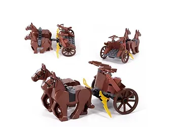 PWS War Chariot Brown Horse Roman Knight Set LOTR Minifigure Accessories - $45.17