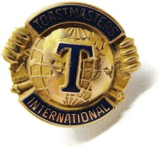 T Toastmasters International Pin Vintage Tie Tack 1/10 10Kt Gold Filled Necktie - £15.44 GBP