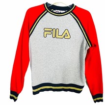 Fila Rafaella Sweatshirt Grey Red Size Small - £22.15 GBP