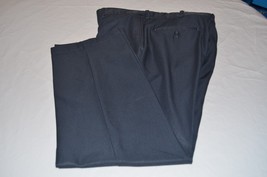 Haggar Men&#39;s Pants Size 34 X 29 pants slacks Navy Blue Flat Front GUC - $18.01