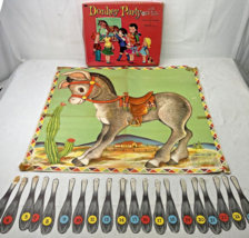 1950s DONKEY PARTY Pin the Tail on the Donkey Game Bernice Myers Art Whi... - $8.72