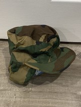Authentic US Army Camouflage Hat Side &amp; Back Flap Military EUC USA - £18.81 GBP