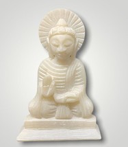 Tibetan Medicine Buddha Granting a Blessing Approx 5.5&quot; tall White Stone - £82.75 GBP