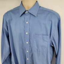 Paul Stuart Long Sleeve Button-up Men&#39;s Shirt Size 16-35 Blue Microcheck - $26.68