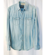 American Eagle Mens Jeans Shirt Size M Light Denim Vintage Fit Long Slee... - £19.31 GBP