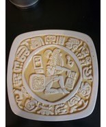 Vintage Hutchson Molds - Red Wing MN - Yellow Aztec Design Plate/Tray - $82.04 CAD