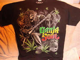 Marijuana Leaves Dreadlocked Skeleton Playing Guitar Lion Head T-SHIRT Shirt - £9.14 GBP