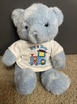 Blue Bear It&#39;s a Boy Embroidered Train T Shirt Burton + Burton Plush 11” - $147.79 MXN