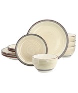 Gibson Home Holcomb 12 Piece Ceramic Dinnerware Set in Beige - $85.29 CAD
