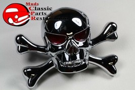 Custom Chrome Skull Crossbones Accent Ornament Body Emblem Truck Hot Rat Rod New - £14.57 GBP