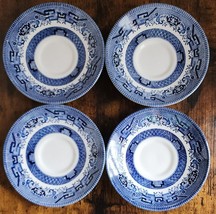 Four (4) ~ Churchill ~ England ~ Vintage Blue Willow ~ Replacement ~ Saucers (1) - £23.40 GBP