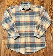 Pendleton Button Down Board Shirt Mens Medium 100% Wool Plaid Tartan - $58.89
