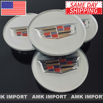 Set of 4 Silver Acrylic Center Caps for Cadillac ATS CTS CT6 XT5 SRX XTS... - £18.95 GBP