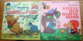 Lot 2 Vtg Disney Record/Book The Blustery Day(Pooh)~Little Red Riding Hood 33rpm - £12.66 GBP