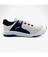 PUMA Fusion Grip White Silver Navy Mens Extra Wide Spikeless Golf Shoes - $102.50 CAD