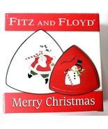 Fritz &amp; Floyd Essentials Merry Christmas 2 Nested Trays Santa Snowman Wi... - £8.54 GBP