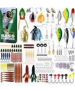 322-PC Fishing Lures Kit – Buzz Bait, Spinnerbaits, Jigs, Frogs, Soft Ba... - $40.61