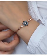 Flower Shape Alexandrite Color Changing Charm Bracelet, Vintage Jewelry ... - £97.83 GBP