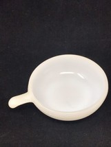 Vintage Glassbake White Glass Milk 11oz 5&quot; Soup Bowl with Handle USA Made J2663 - £3.78 GBP