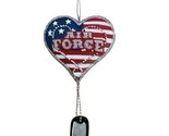 Midwest CBK Airforce Heart with Dog Tags Hanging Christmas Ornament - £5.04 GBP