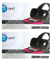 2 x ONN Pink Virtual Reality Smartphone Headsets Fits Phones w/Up to a 6... - £11.88 GBP