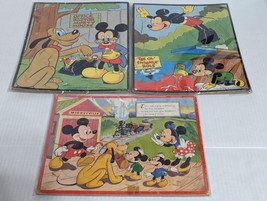 3 Vintage 1950s Walt Disney Mickey Mouse Jaymar Whitman Child Jigsaw Puzzle Rare - £45.62 GBP
