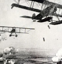 German Bases In Belgium Raided By Airmen WW1 Print 1917 Biplanes SmDwC5 - $554.45 MXN