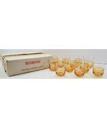 P) Rare Vintage Set of 12 Amber Disaronno Amaretto Liqueur Glasses - $139.42 CAD
