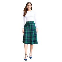 Unique Vintage Green Tartan Plaid A-line Skirt Size M - $848.07 MXN