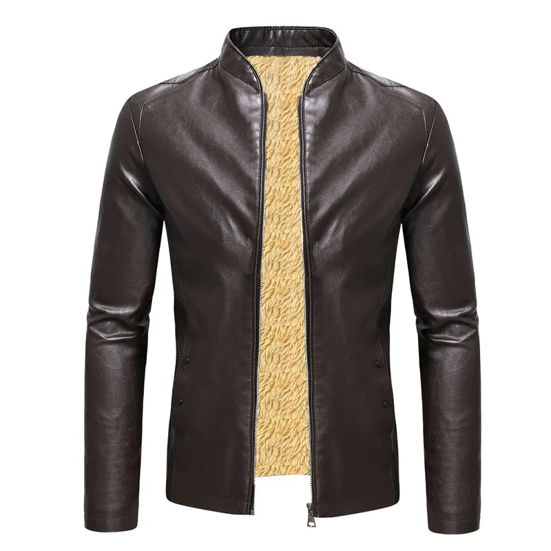 Unisex Winter new men&#39;s leather jacket collar Youngster leather Outwear ... - $75.00
