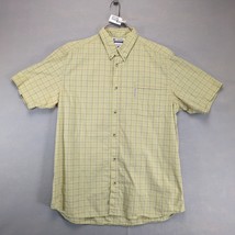 Columbia Sportswear Yellow Plaid Button Down Shirt Men&#39;s XXL Short Sleev... - $441.85 MXN