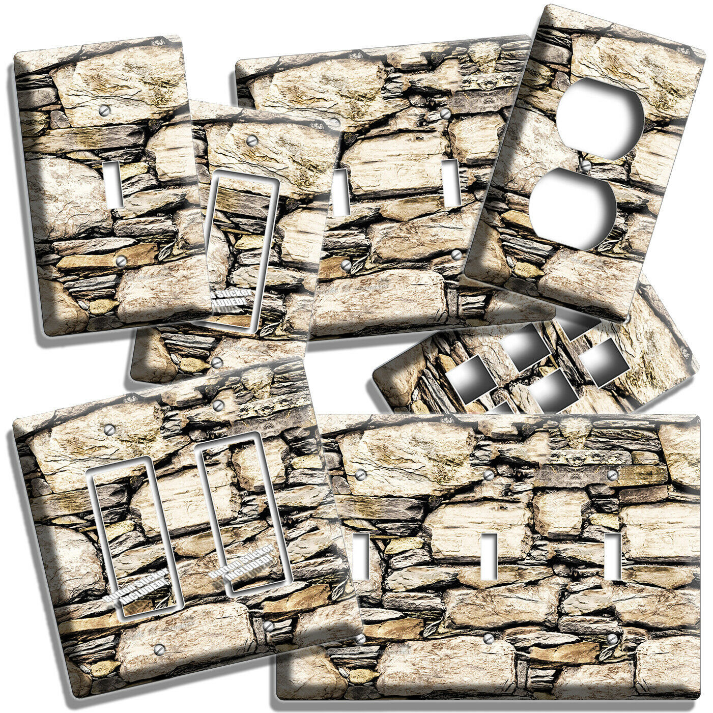 MEDIEVAL SCOTTISH CASTLE ROCK STONE LIGHT SWITCH OUTLET PLATE KITCHEN ROOM DECOR