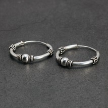 22mm 925 Sterling Silver Circle Hoop Earrings for Women Steampunk Round Earring  - £21.37 GBP