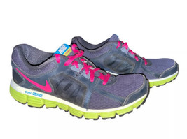 Women’s Nike Dual Fusion ST2 456970-008 Gray Pink Lime Running Shoes Size 5Y - £14.18 GBP