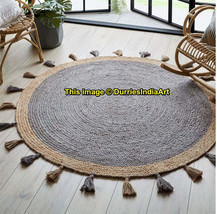 4x4ft. 5x5ft. 6x6ft. CUSTOM SIZE round brown woven straw floor mats rugs - £112.59 GBP