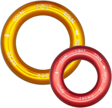 Aluminum Rappel Ring Climbing Ring 40KN/22KN Pack of 2 for Rock Climbing Arboris - $21.21