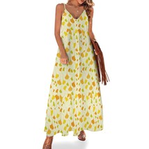 Mondxflaur Retro Leaf Summer Dresses for Women V-neck Spaghetti Strap Dress - $32.99