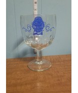 Pabst Blue Ribbon Stemmed Thumbprint Beer Goblet Beer Glass - £5.27 GBP