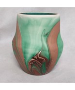 Mt Rushmore Pottery Vase Green Brown - £21.29 GBP