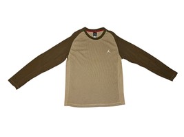 Air Jordan Waffle Knit Shirt Adult Large Mens L Long Sleeve Thermal Gray... - $13.30