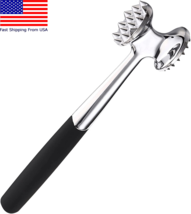 Double Side Meat Mallet Tenderizer Hammer Steak Beef 8.7 Stainless Steel - £10.55 GBP