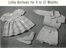 Vintage Baby Knit Crochet Wardrobe Carriage Set Shower Gifts Pattern 3-12 Months - $12.99