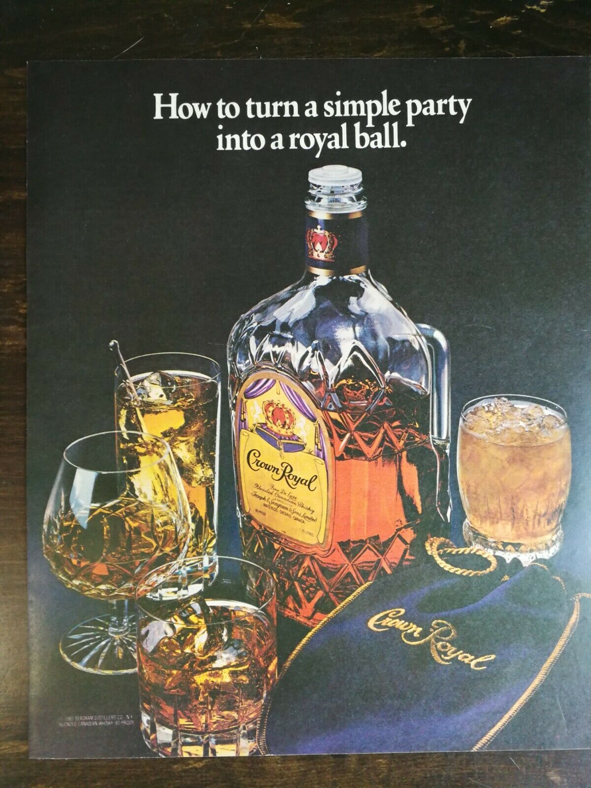 Primary image for Vintage 1983 Crown Royal Canadian Whiskey Full Page Original Ad - 721