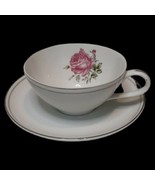 Vintage Fine China Of Japan Cup &amp; Saucer Imperial Rose #6702 Pattern Pin... - £9.54 GBP