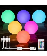 Floating Pool Lights Rechargeable: 6Pack Pool Led Ball Lights With Remot... - £55.78 GBP