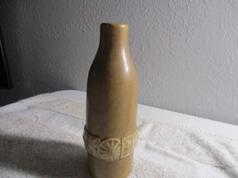 Vintage McCoy 1954 Mid Century Modern Pottery Ceramic Bottle Vase Brown 8&quot; - £14.23 GBP