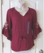 Vintage America Valerie Ruffle Bell Sleeve Top BEET RED Women&#39;s Sz L-XXL... - $504.65 MXN