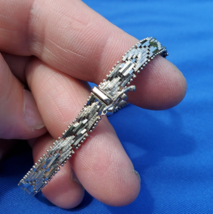 Sterling Silver Woven Braided Bracelet Fine Deco Diamond cut Chain 925 - £280.35 GBP